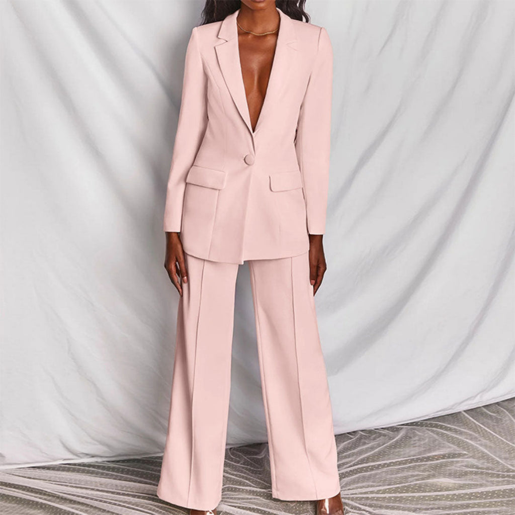 Eleganter Damen Blazer und Hosenanzug für Herbstanlässe