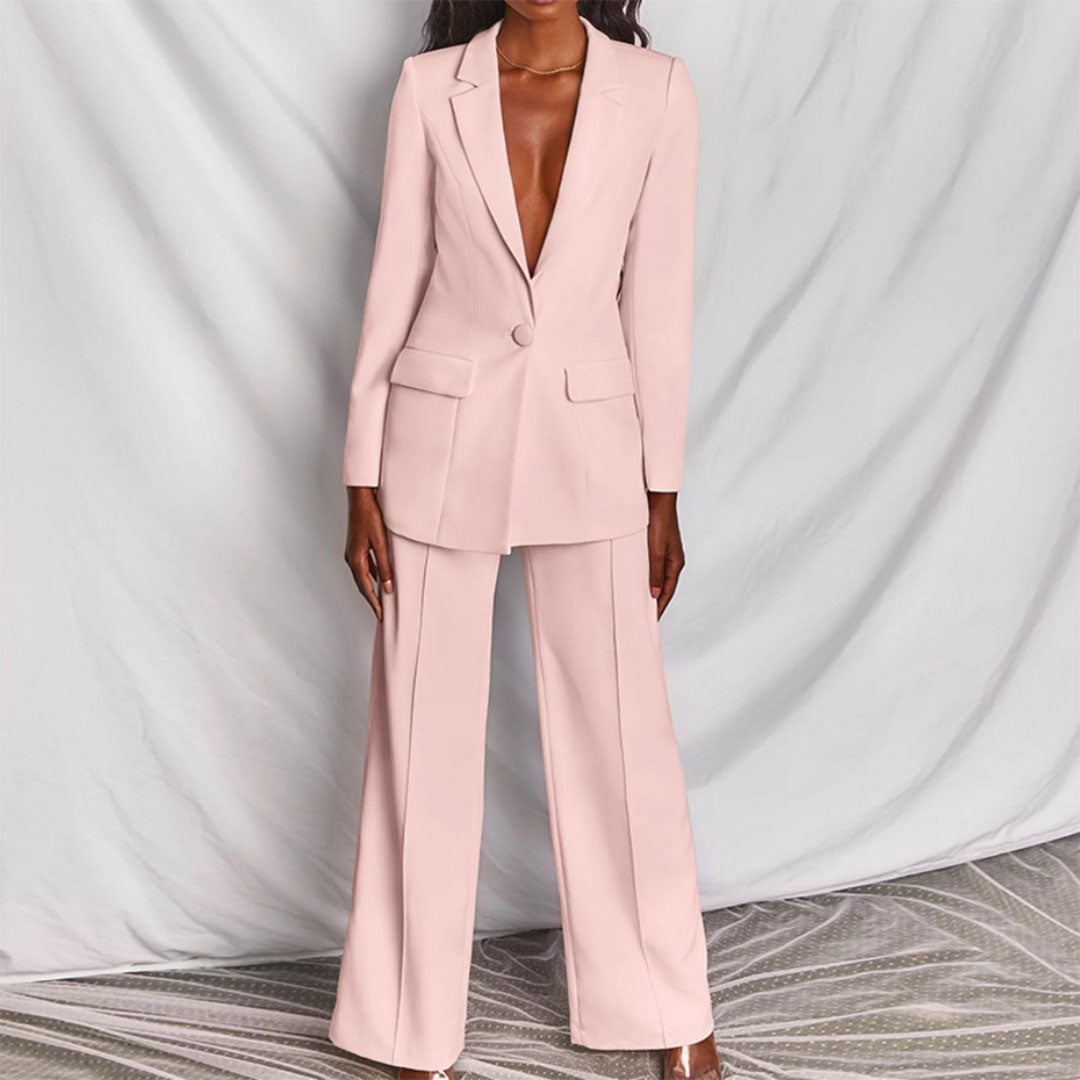 Eleganter Damen Blazer und Hosenanzug für Herbstanlässe