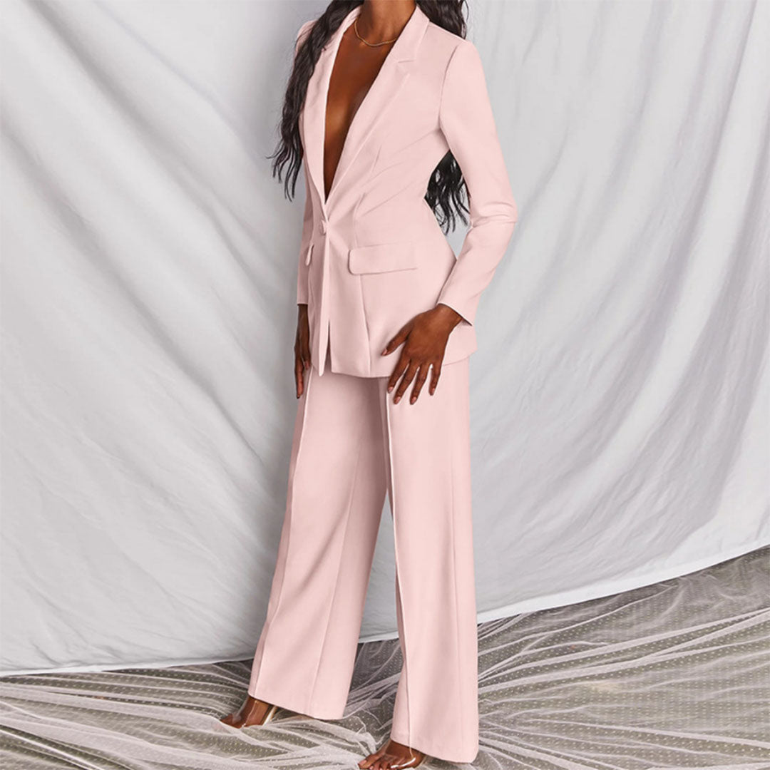 Eleganter Damen Blazer und Hosenanzug für Herbstanlässe
