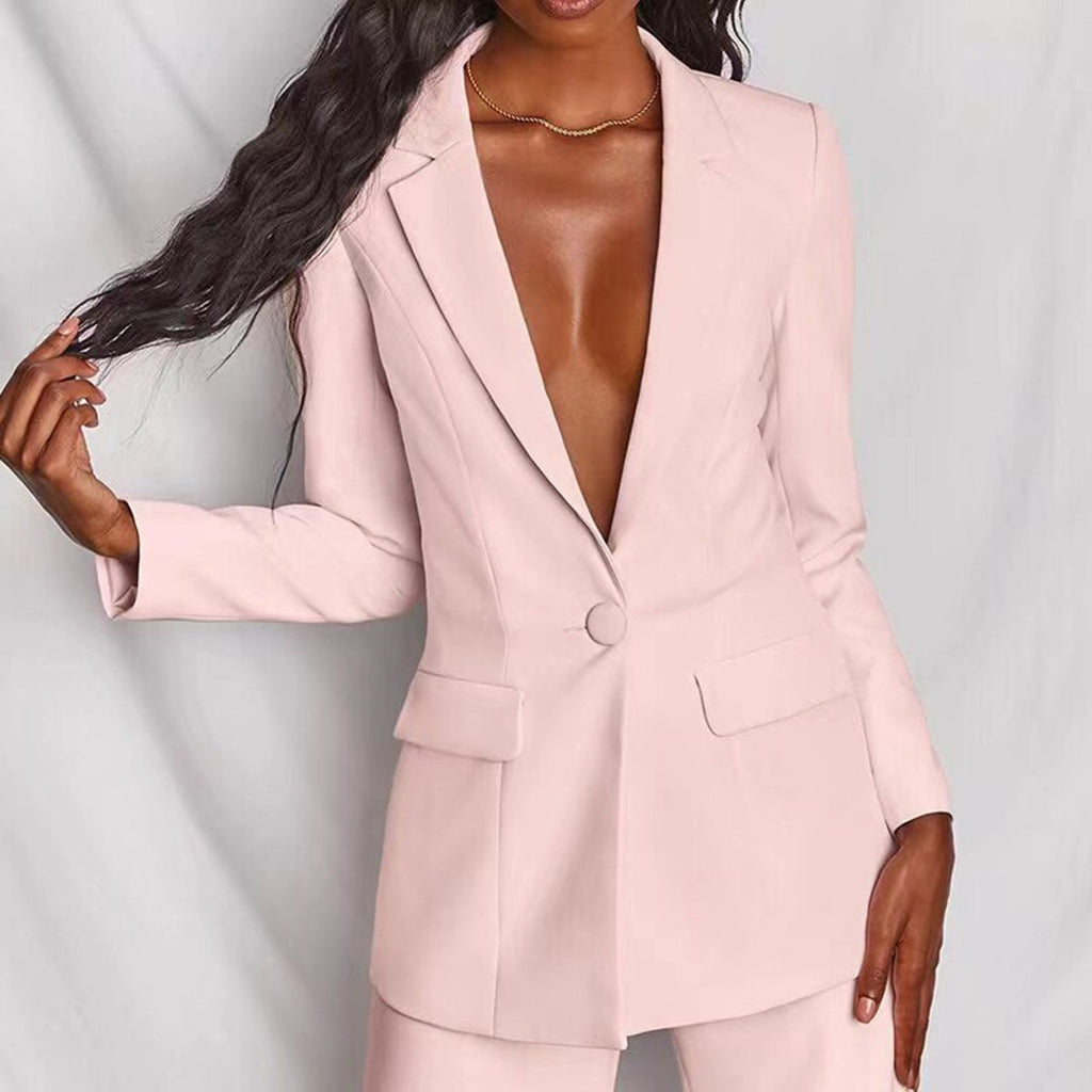 Eleganter Damen Blazer und Hosenanzug für Herbstanlässe