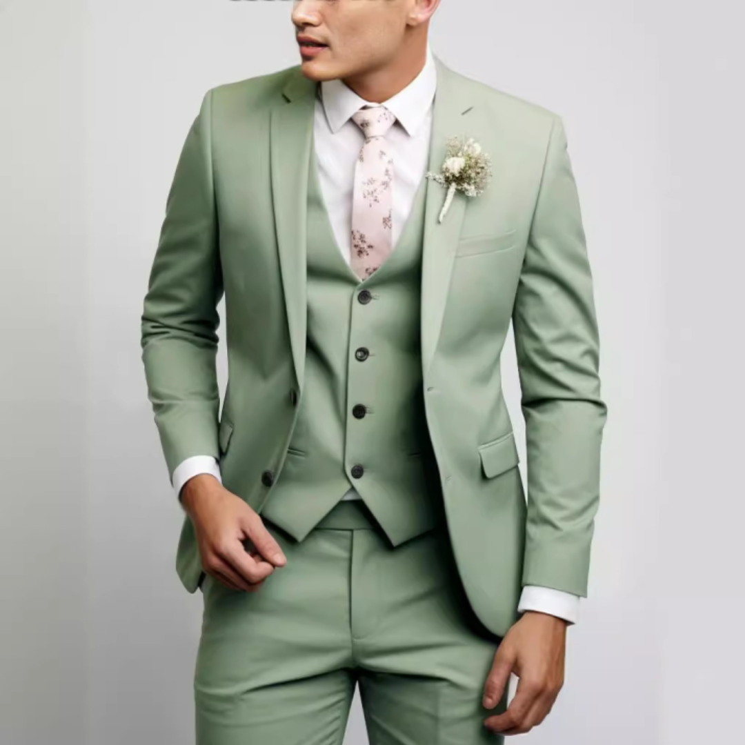 Eleganter Dreiteiliger Anzug Herren Mit Weste Für Formelle Anlässe - Stilvolle Herrenanzüge Für Hochzeiten Und Meetings