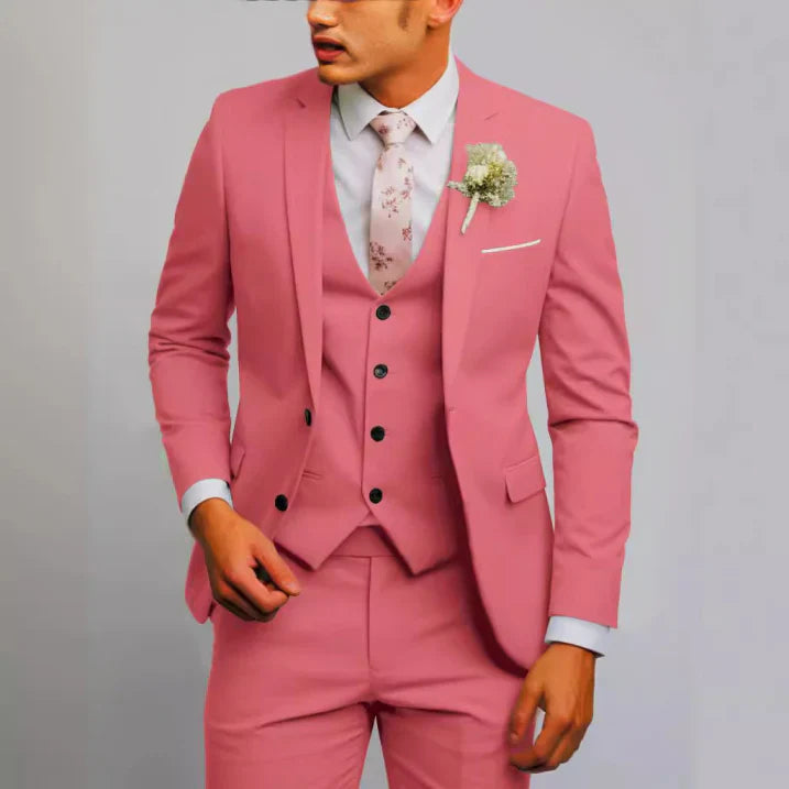 Eleganter Dreiteiliger Anzug Herren Mit Weste Für Formelle Anlässe - Stilvolle Herrenanzüge Für Hochzeiten Und Meetings