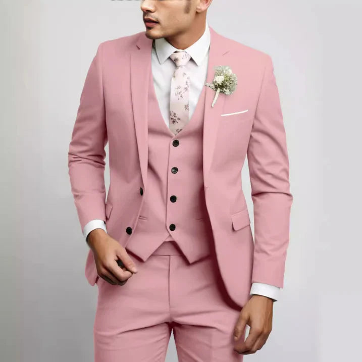 Eleganter Dreiteiliger Anzug Herren Mit Weste Für Formelle Anlässe - Stilvolle Herrenanzüge Für Hochzeiten Und Meetings