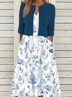 Elegantes Blumenkleid Damen – Festliches Midi-Kleid für Sommerveranstaltungen und besondere Anlässe