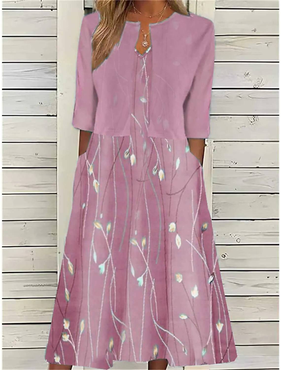 Elegantes Blumenkleid Damen – Festliches Midi-Kleid für Sommerveranstaltungen und besondere Anlässe