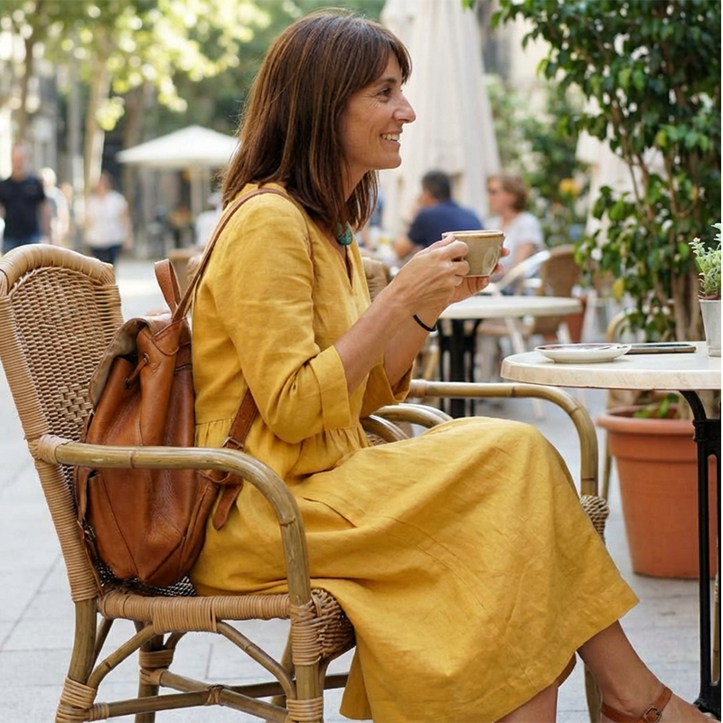 Elegantes Damen Midi Kleid mit V-Ausschnitt und 3/4-Ärmeln für den Sommer