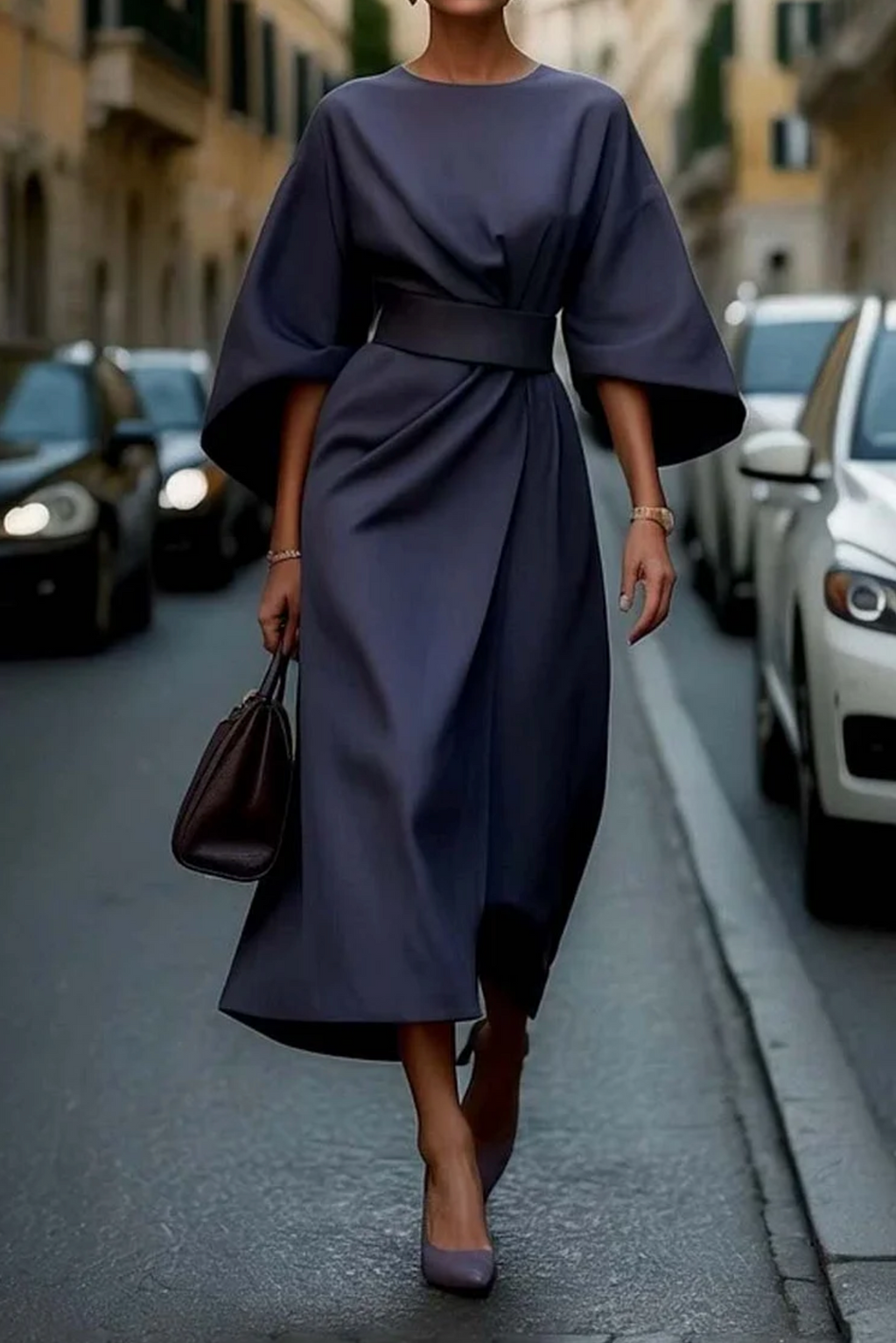 Elegantes Kleid mit Laternenärmeln für Frauen - Zeitlose Eleganz für jeden Anlass