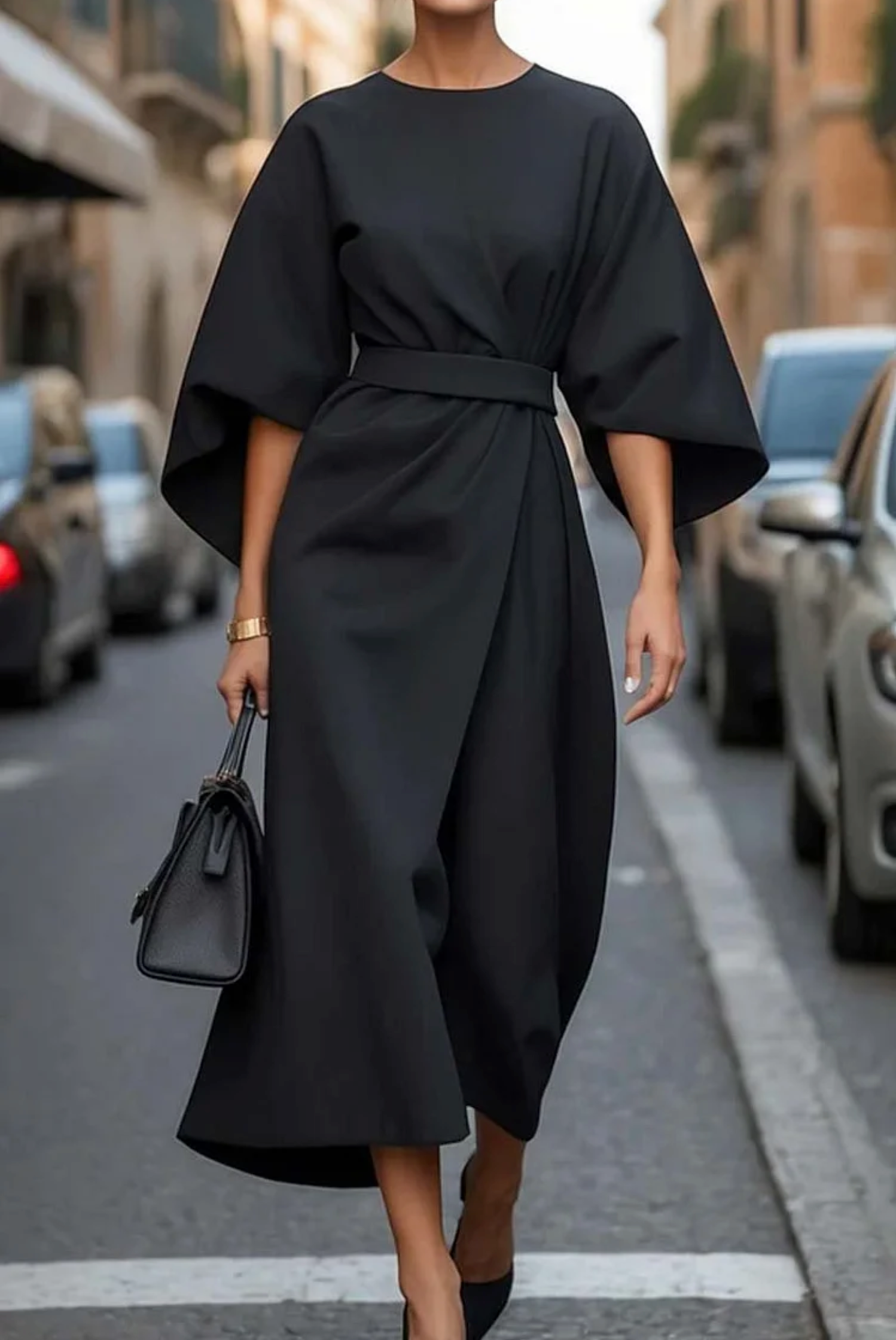 Elegantes Kleid mit Laternenärmeln für Frauen - Zeitlose Eleganz für jeden Anlass