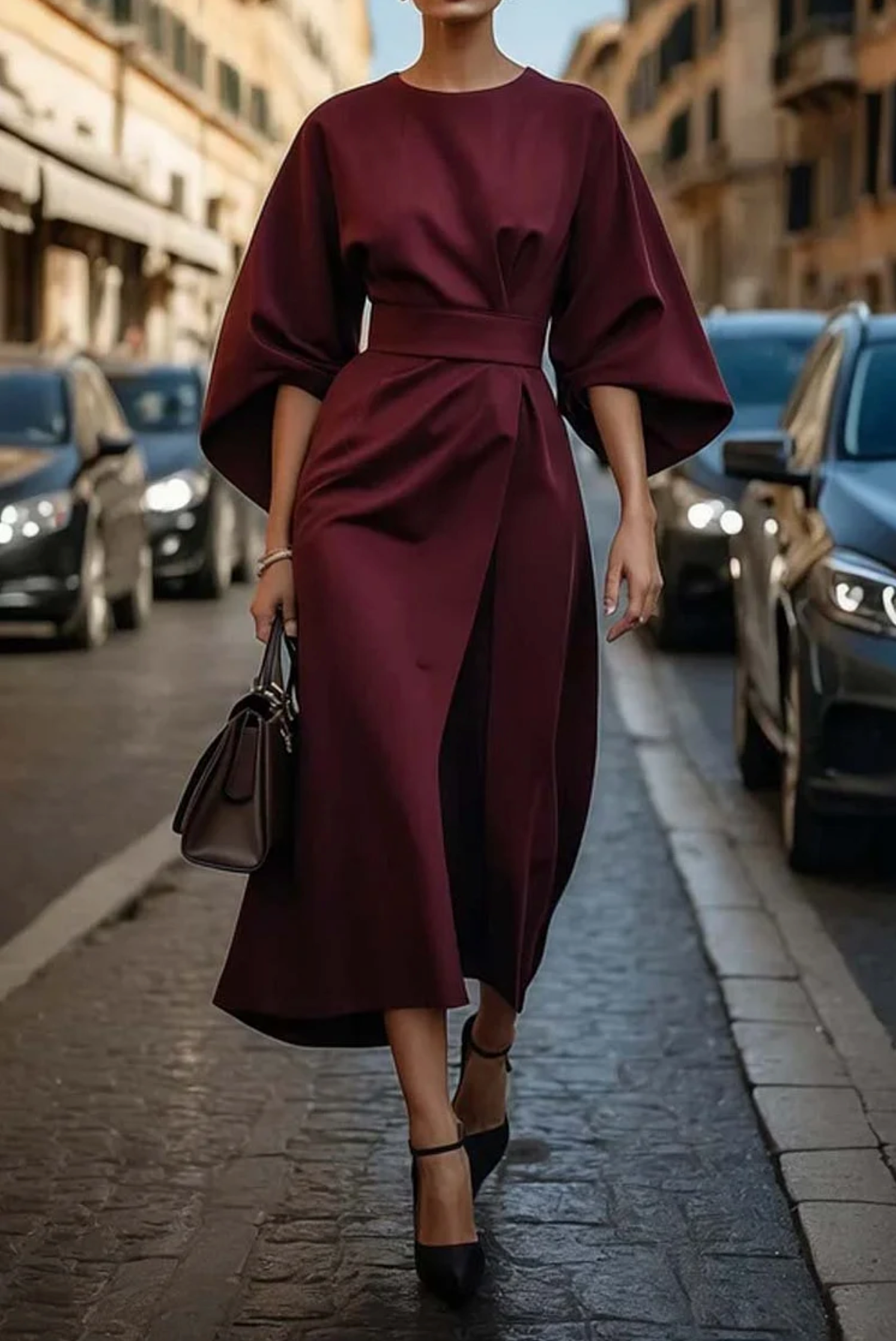 Elegantes Kleid mit Laternenärmeln für Frauen - Zeitlose Eleganz für jeden Anlass