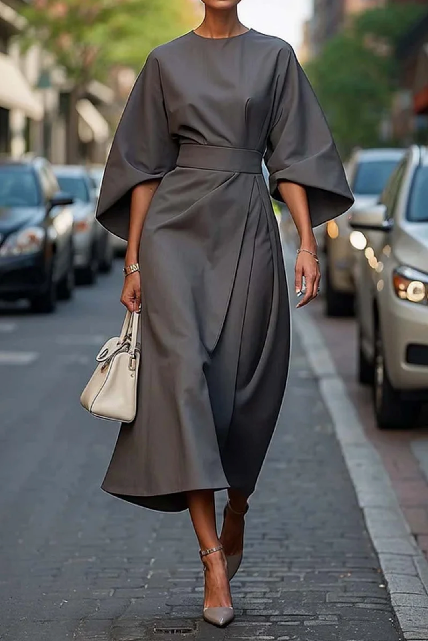 Elegantes Kleid mit Laternenärmeln für Frauen - Zeitlose Eleganz für jeden Anlass