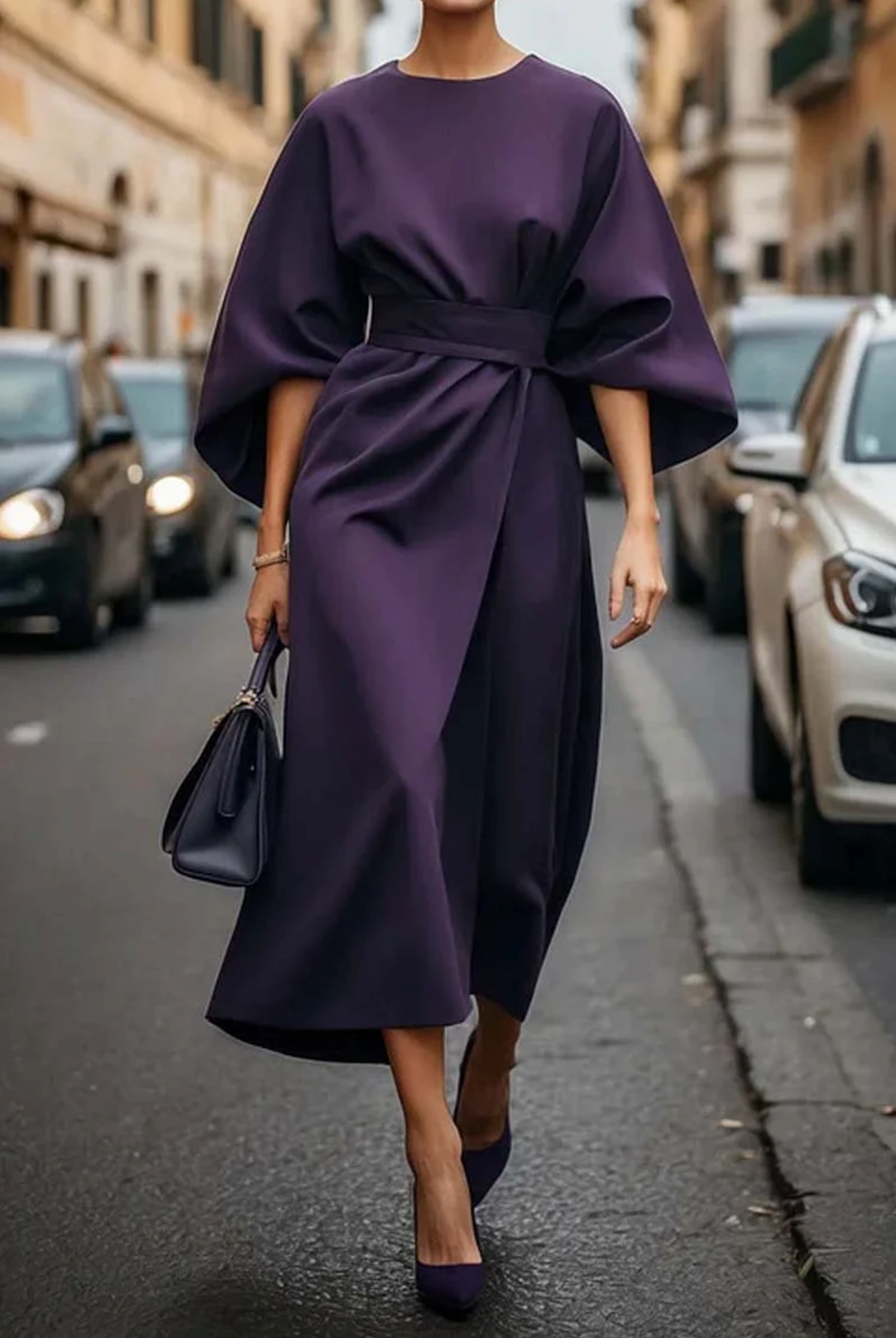 Elegantes Kleid mit Laternenärmeln für Frauen - Zeitlose Eleganz für jeden Anlass