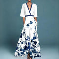 Elegantes Maxikleid mit Blumenmuster für Frauen – Sommerkleid für Gartenpartys und Events