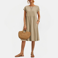Elegantes Midikleid Damen Sommerkleid mit Fließender Linie für Stil und Komfort