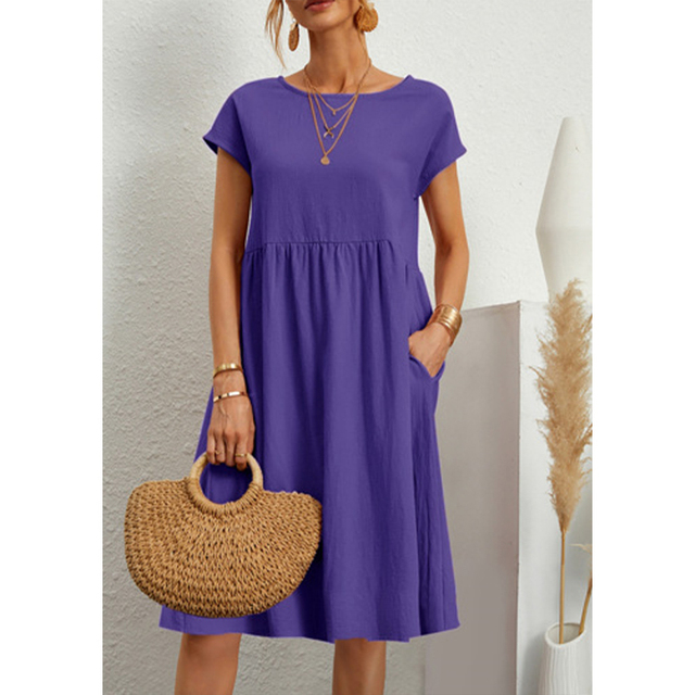 Elegantes Midikleid Damen Sommerkleid mit Fließender Linie für Stil und Komfort