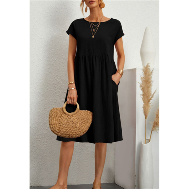 Elegantes Midikleid Damen Sommerkleid mit Fließender Linie für Stil und Komfort