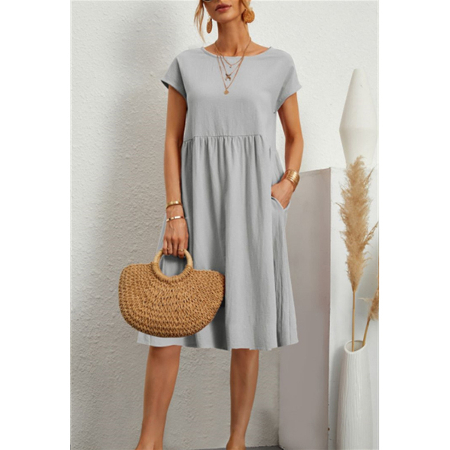 Elegantes Midikleid Damen Sommerkleid mit Fließender Linie für Stil und Komfort
