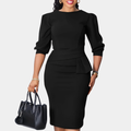 Elegantes Midikleid mit Rüschen für Frauen – Ideal für Herbst und Winter