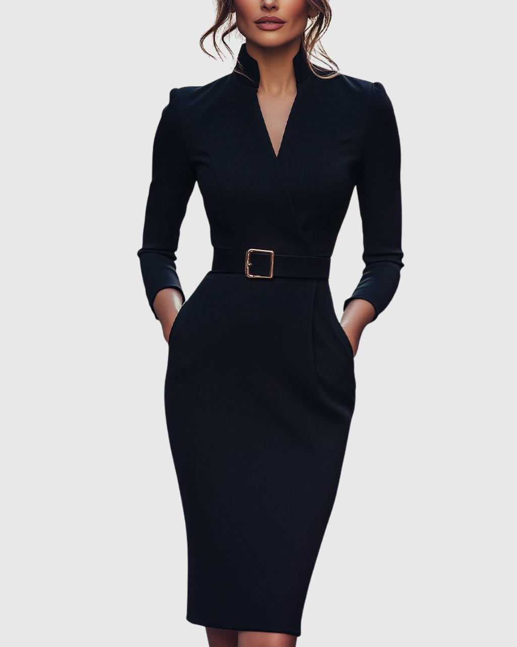 Elegantes Midikleid mit Wickelausschnitt für Damen - Vielseitig und Stilvoll