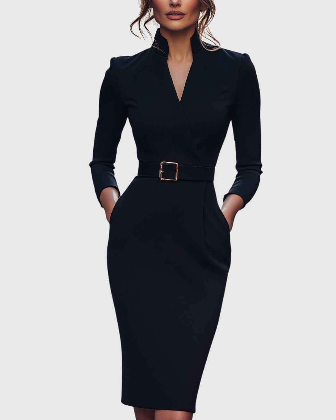 Elegantes Midikleid mit Wickelausschnitt für Damen - Vielseitig und Stilvoll