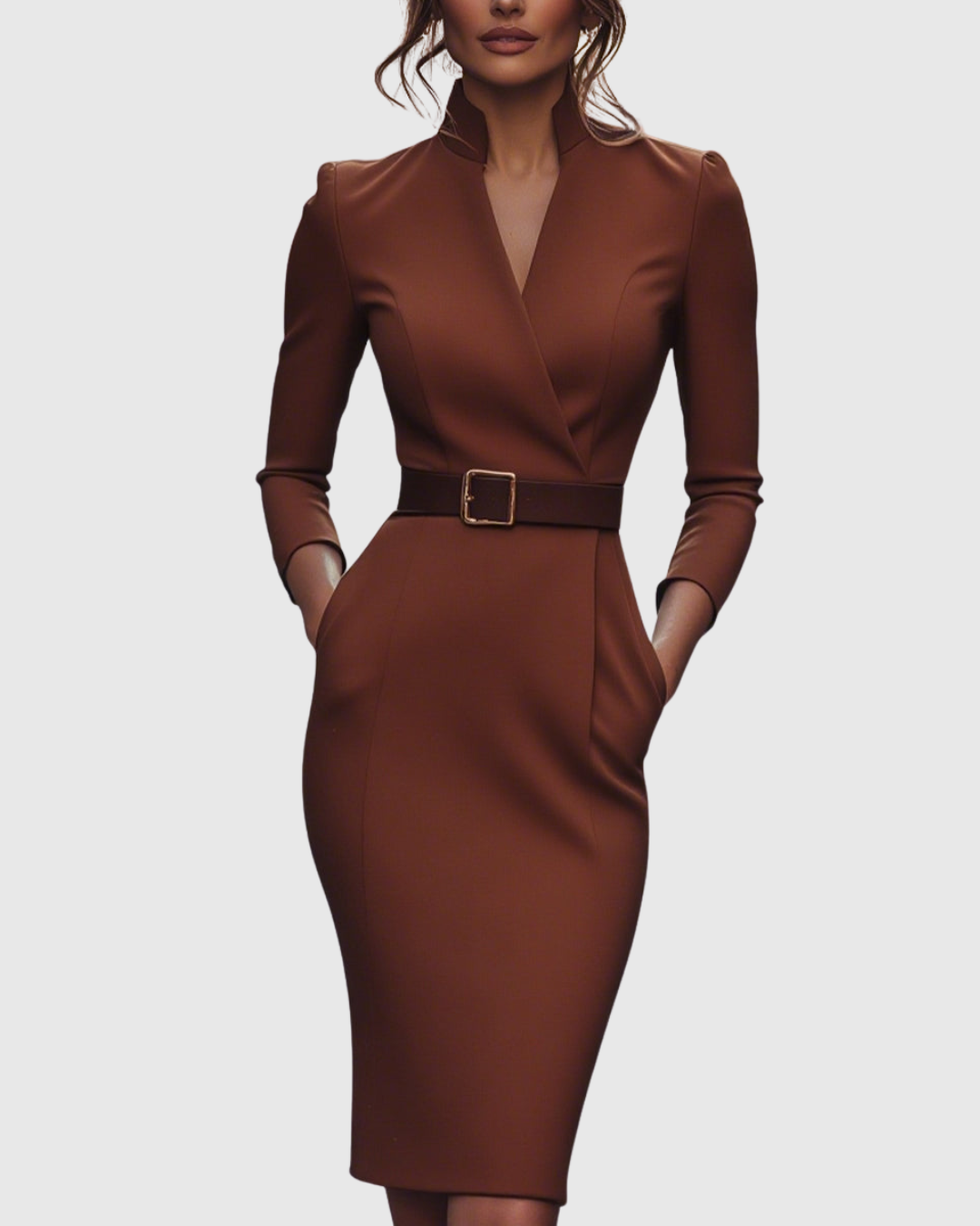 Elegantes Midikleid mit Wickelausschnitt für Damen - Vielseitig und Stilvoll