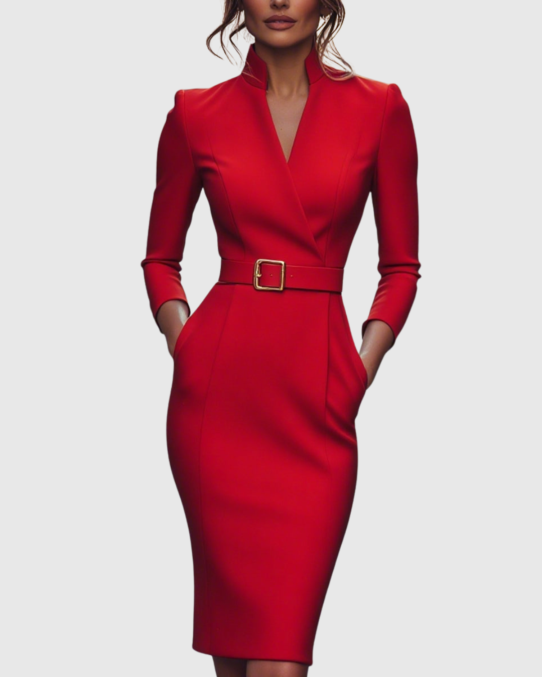 Elegantes Midikleid mit Wickelausschnitt für Damen - Vielseitig und Stilvoll