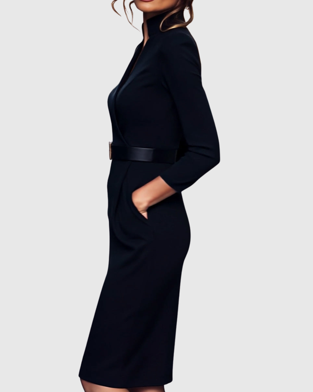 Elegantes Midikleid mit Wickelausschnitt für Damen - Vielseitig und Stilvoll