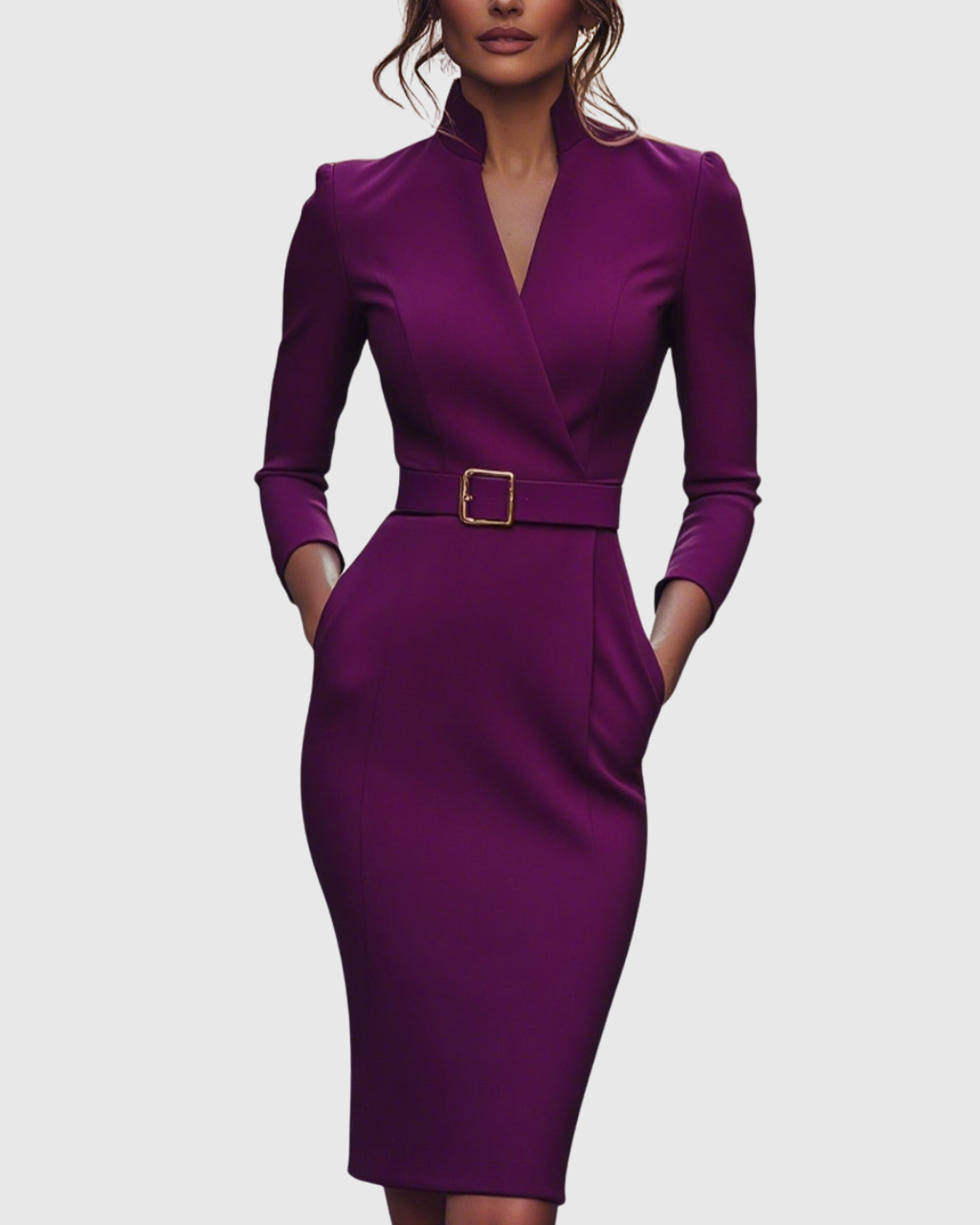 Elegantes Midikleid mit Wickelausschnitt für Damen - Vielseitig und Stilvoll