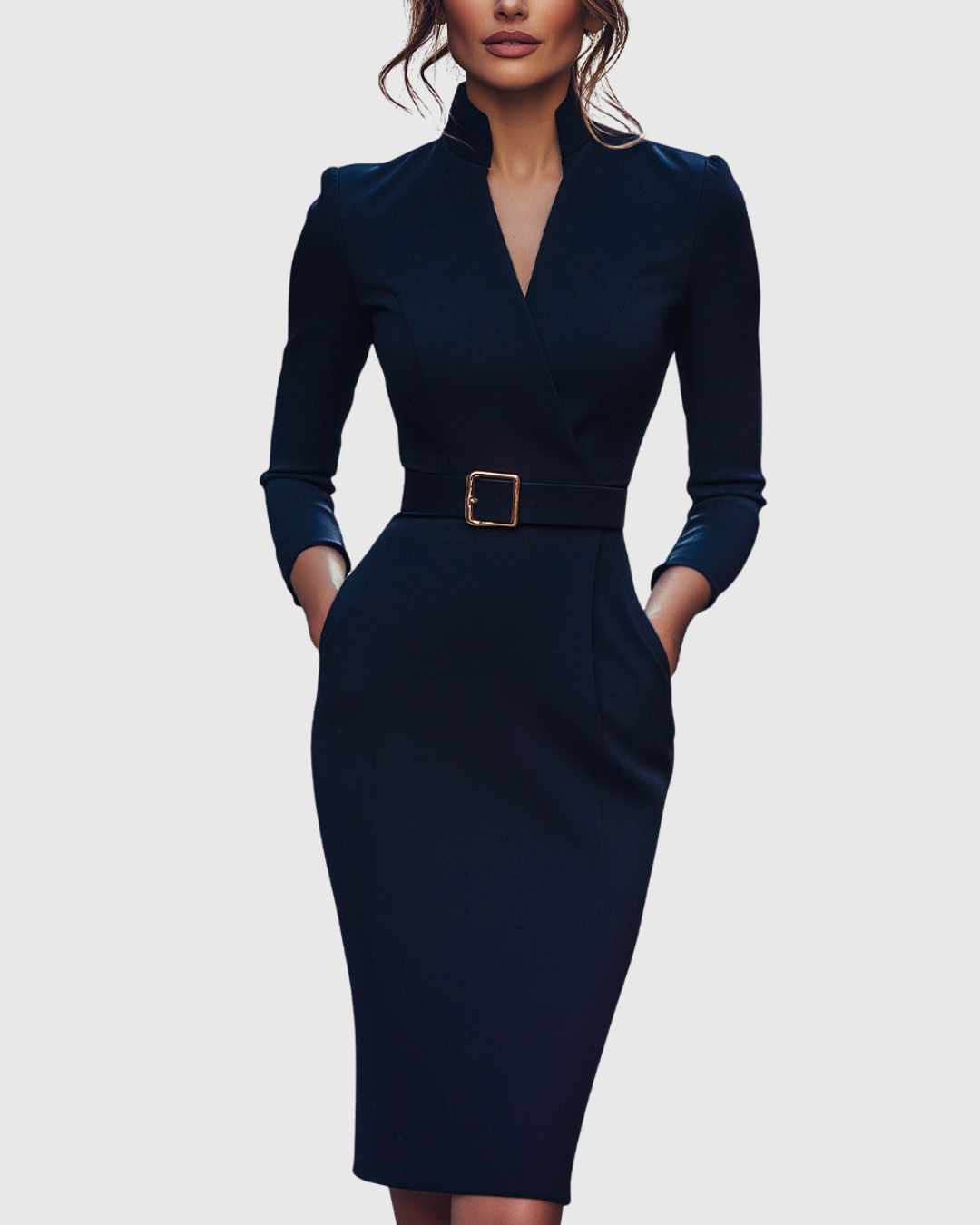 Elegantes Midikleid mit Wickelausschnitt für Damen - Vielseitig und Stilvoll