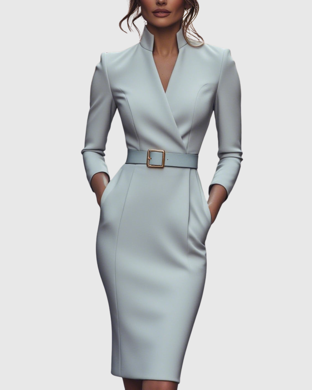 Elegantes Midikleid mit Wickelausschnitt für Damen - Vielseitig und Stilvoll