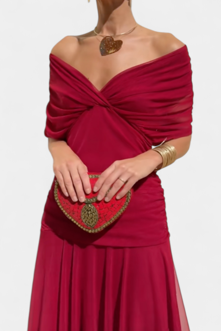 Elegantes Schulterfreies Langes Abendkleid für Frauen – Zeitlose Eleganz für Besondere Anlässe