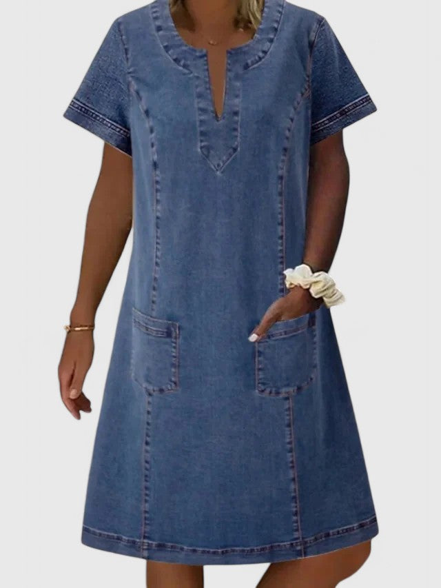 Elegantes Sommerkleid für Frauen | A-Linien-Silhouette mit V-Ausschnitt