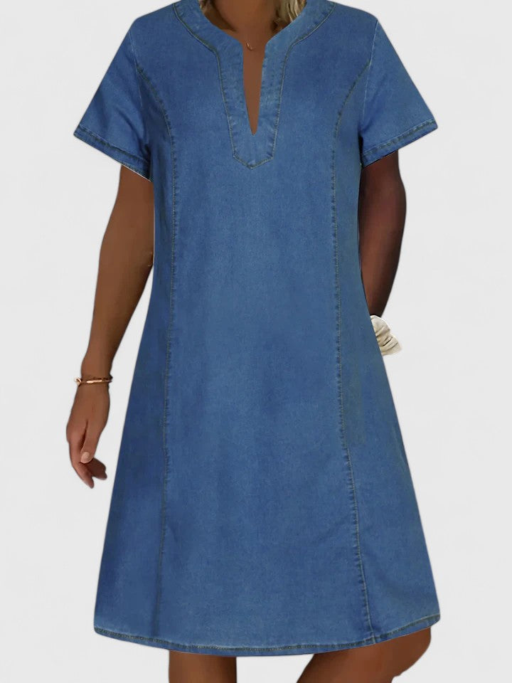 Elegantes Sommerkleid für Frauen | A-Linien-Silhouette mit V-Ausschnitt