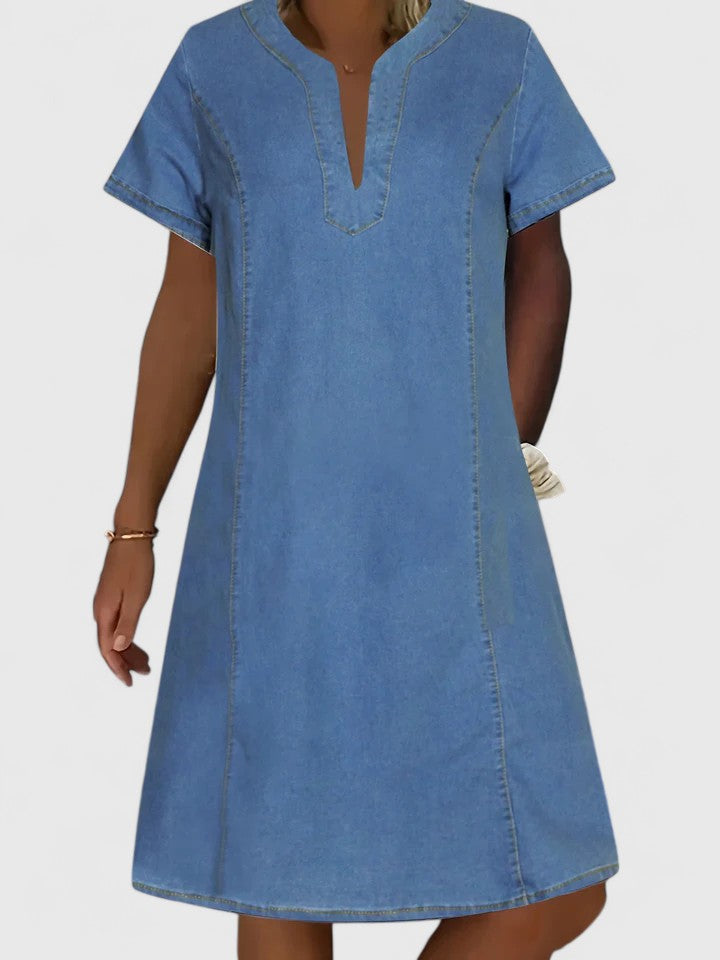 Elegantes Sommerkleid für Frauen | A-Linien-Silhouette mit V-Ausschnitt
