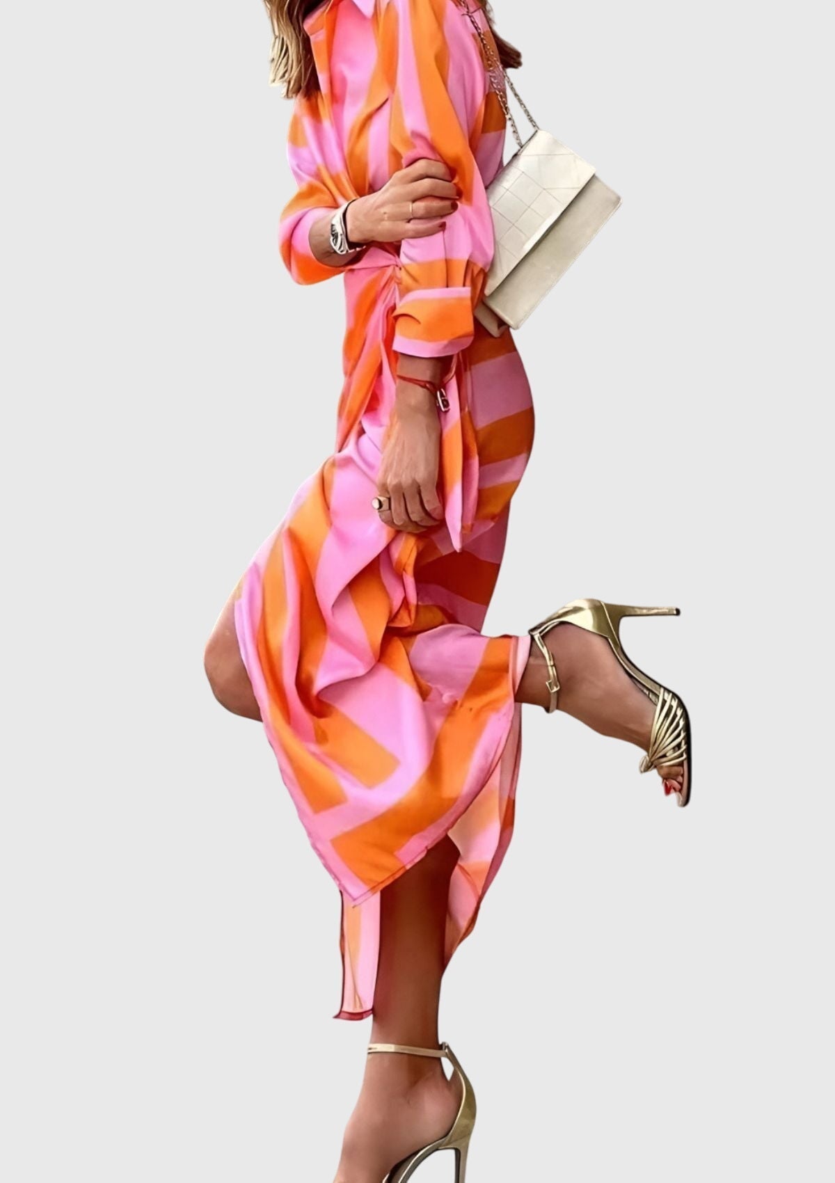 Elegantes Wickelkleid für Frauen – Stilvolles Sommerkleid mit modernem Druck