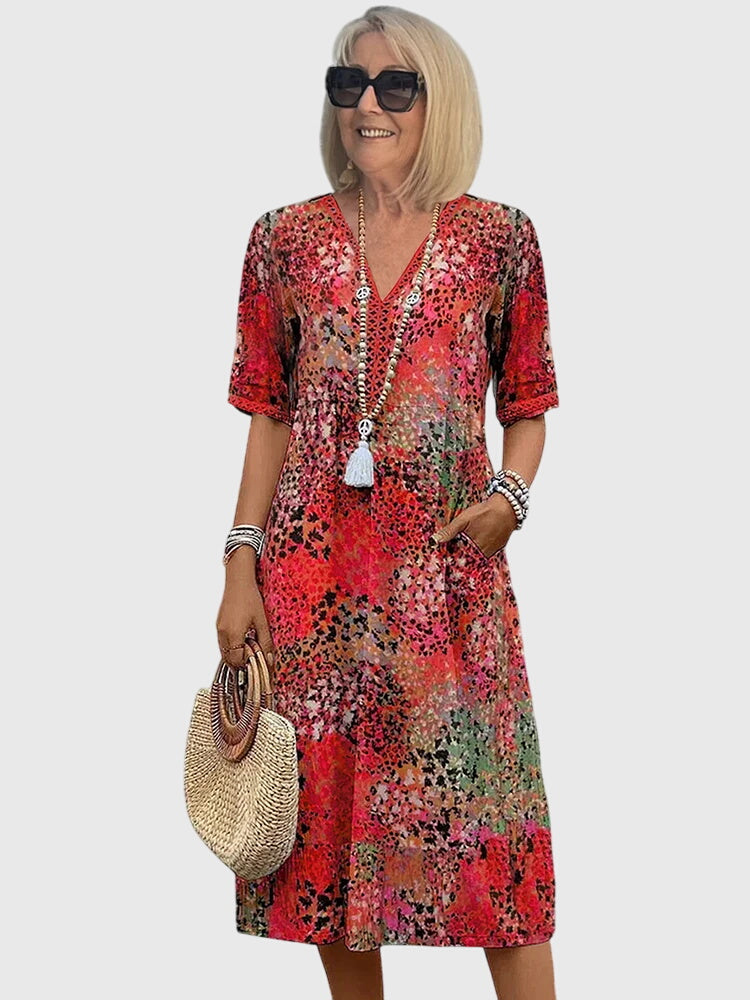Elegantes florales Midikleid für Frauen - Perfekt für Sommeranlässe