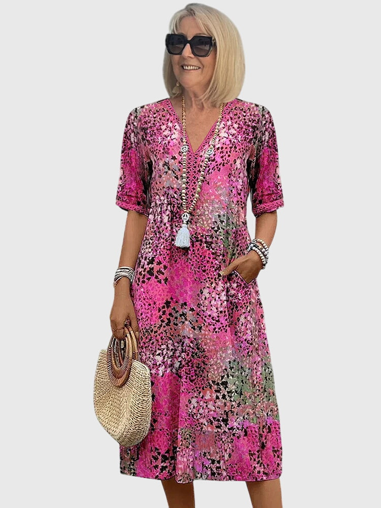 Elegantes florales Midikleid für Frauen - Perfekt für Sommeranlässe