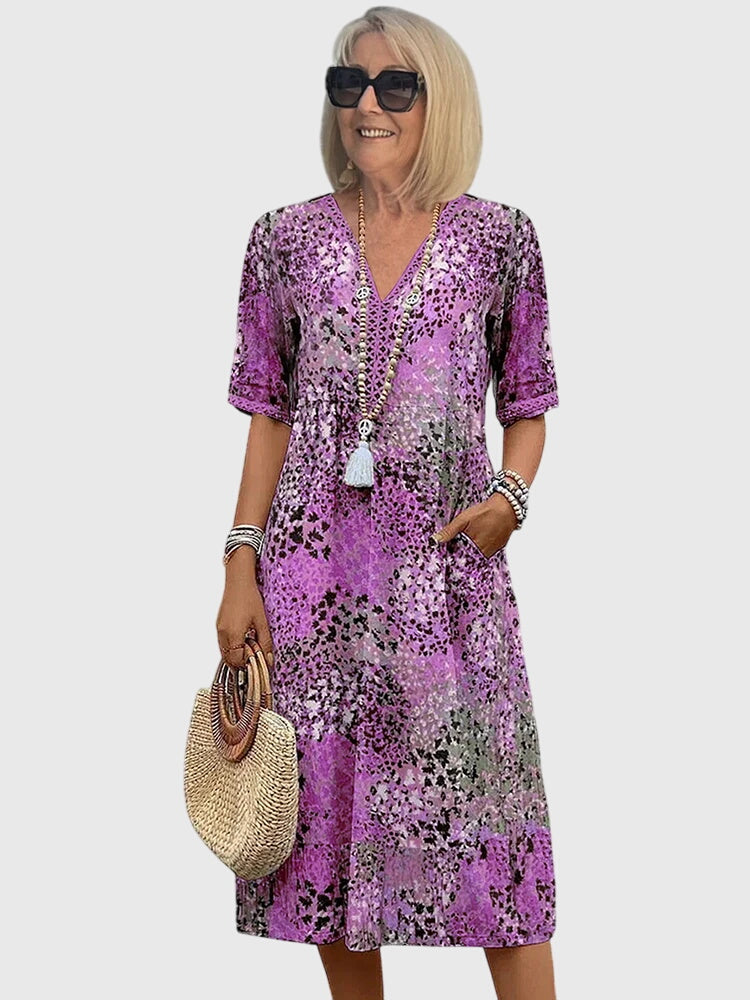 Elegantes florales Midikleid für Frauen - Perfekt für Sommeranlässe