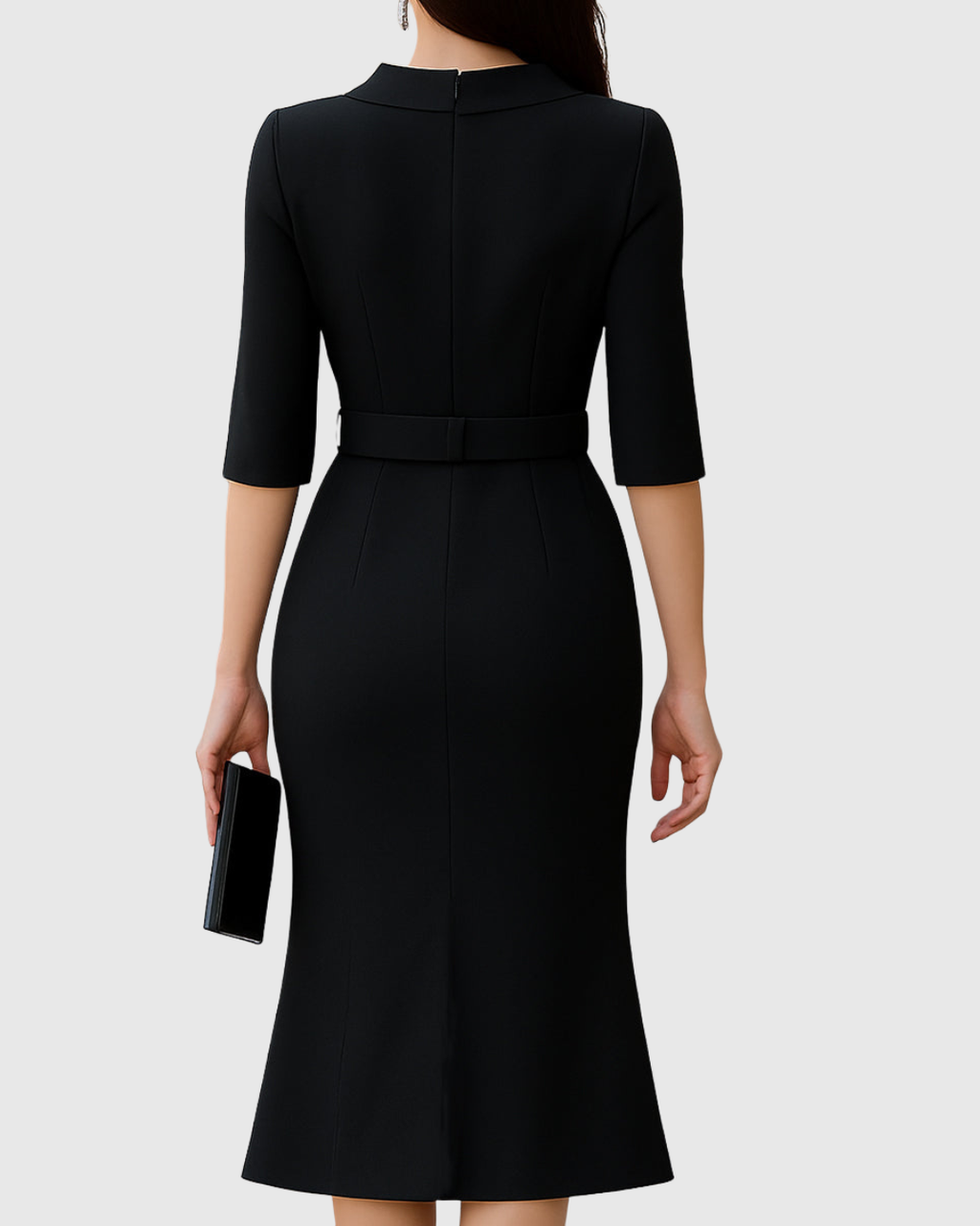 Elegantes schwarzes Midi-Kleid für Frauen – Zeitlose Raffinesse für jeden Anlass