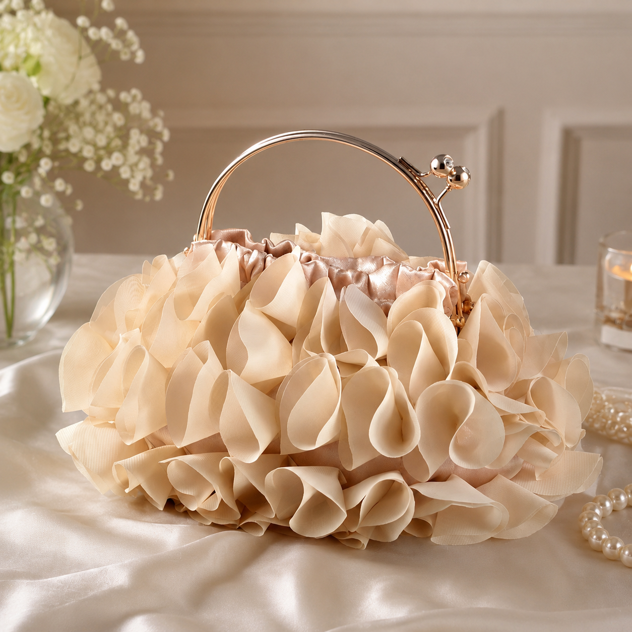 Elegantes Design: Vielseitige Damenhandtasche in Blütenform mit abnehmbarer Kette