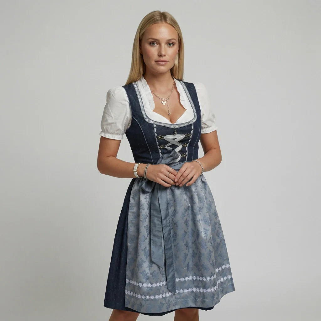 Traditionelles Dirndlkleid mit Schürze und Schnürung für Damen