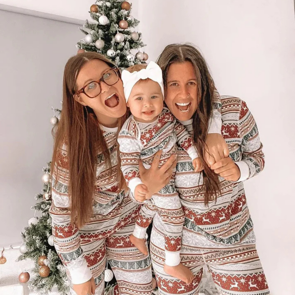 Familien Weihnachts-Pyjama Set Bequem Weicher Stoff