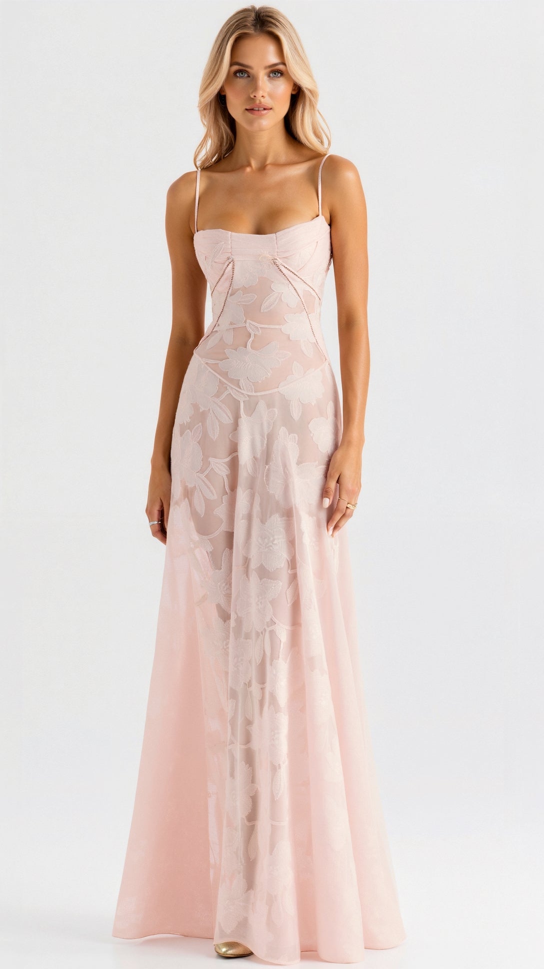 Damen Hochzeitsgast Blumenmuster Maxikleid