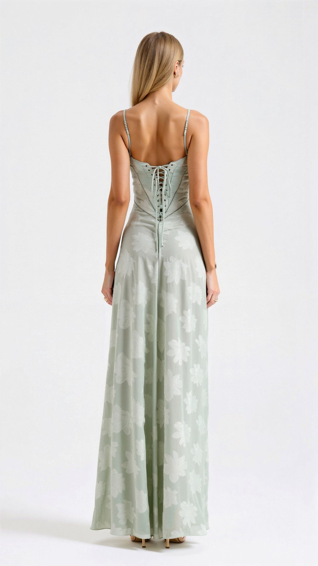 Damen Hochzeitsgast Blumenmuster Maxikleid