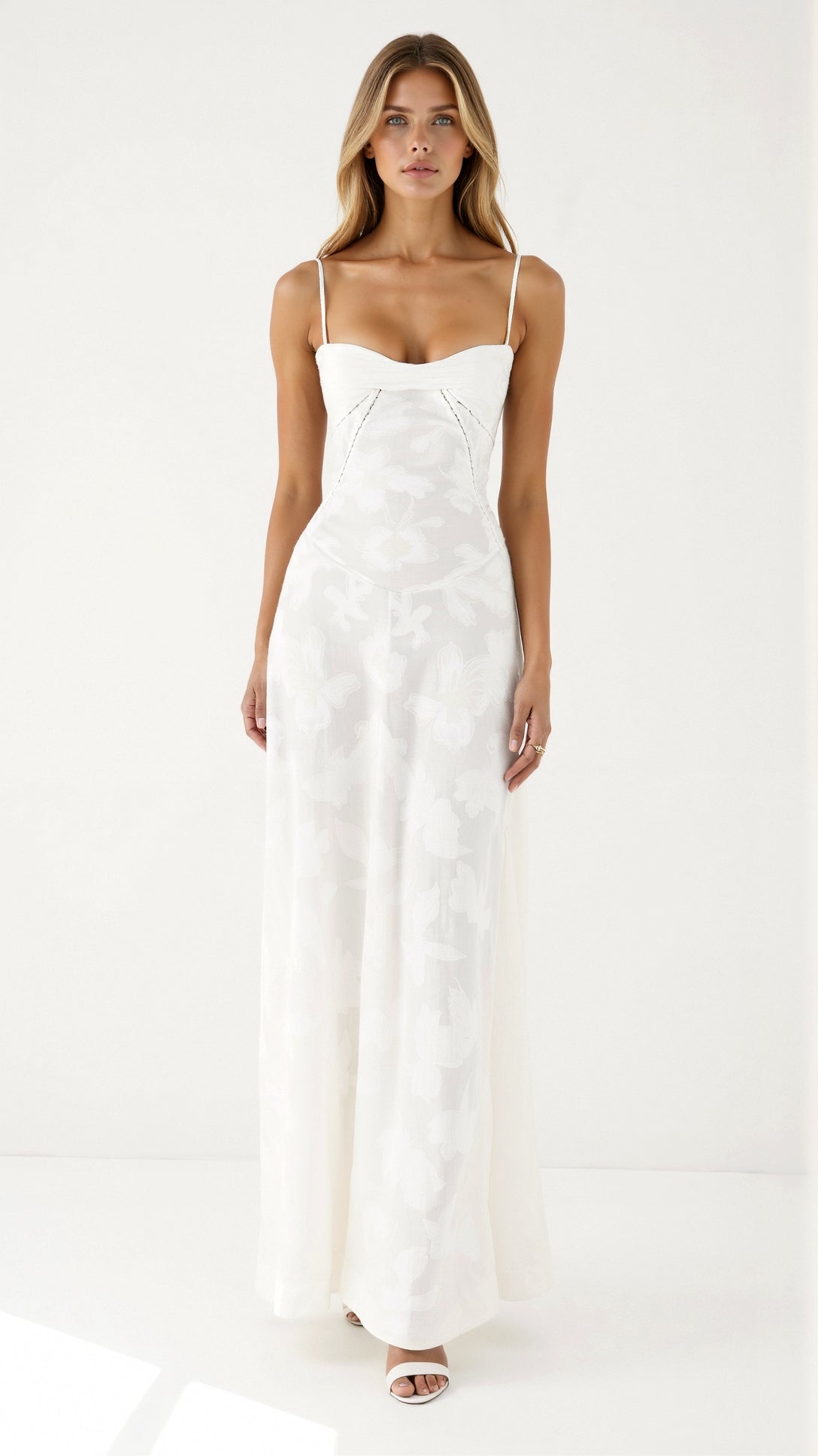 Damen Hochzeitsgast Blumenmuster Maxikleid