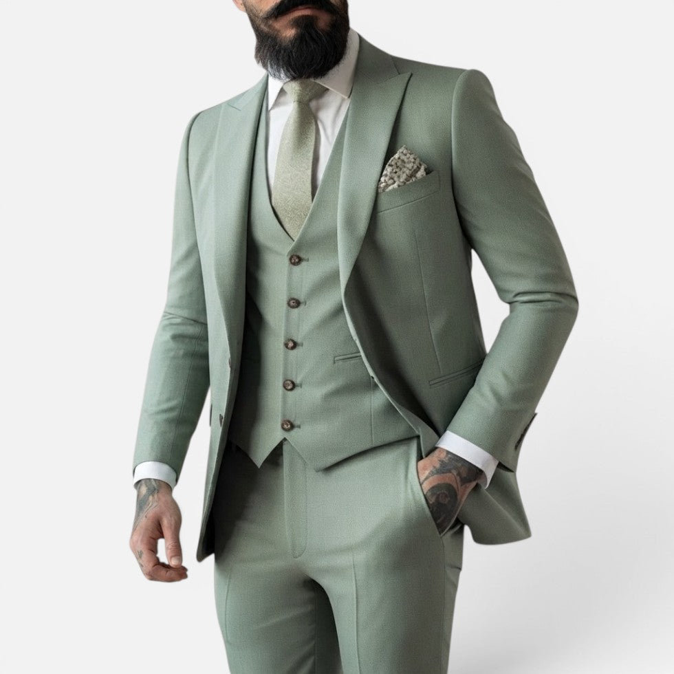 Dreiteiliger Anzug Slim Fit Langarm Reverskragen