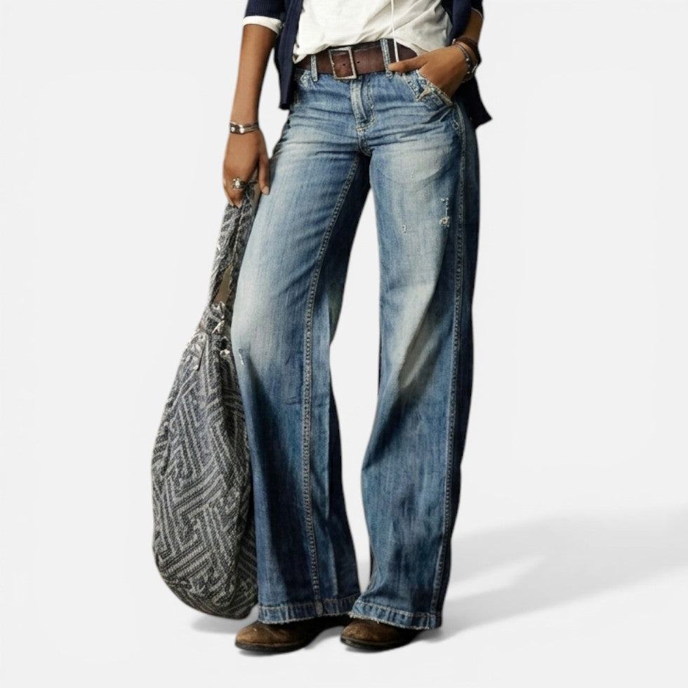 Damen Jeans Hose mit weitem Bein