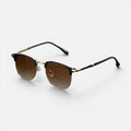 Sonnenbrille Halbrand Metallgestell Getönte Gläser Runde Form