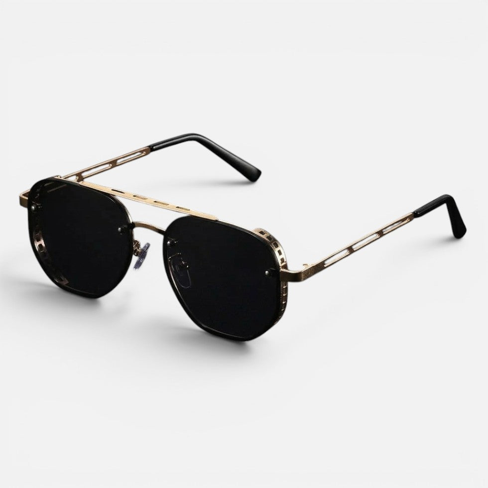 Sonnenbrille Metall Gestell Pilotenform Verlaufsgläser