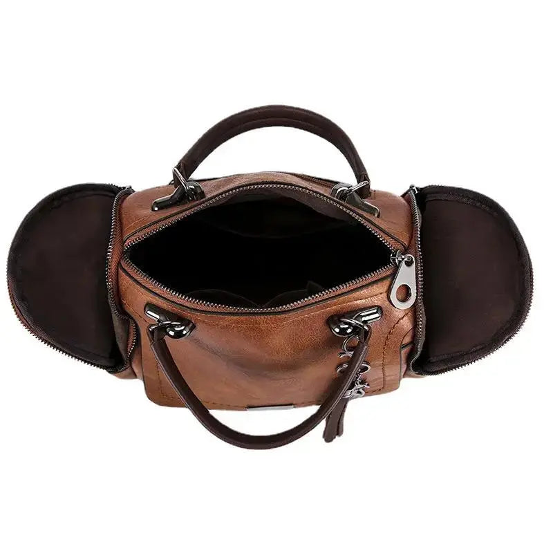 Geräumige Damenhandtasche aus weichem Stoff mit Reißverschluss