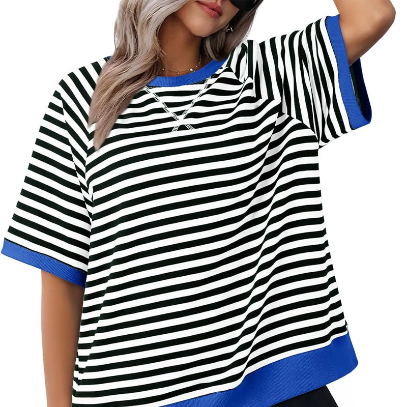 Gestreiftes T Shirt Damen | Oversized Fit & Retro-Style